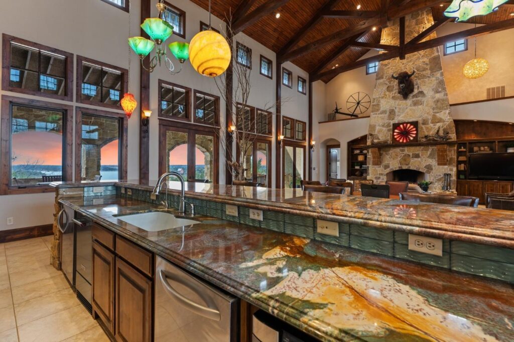 an open-concept kitchen