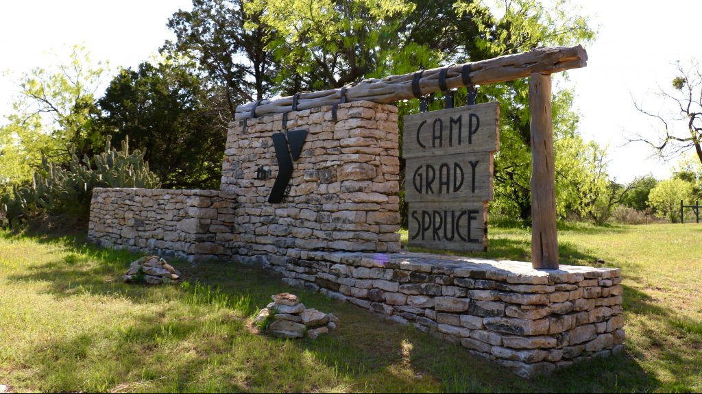 Stone Camp Grady Spruce sign