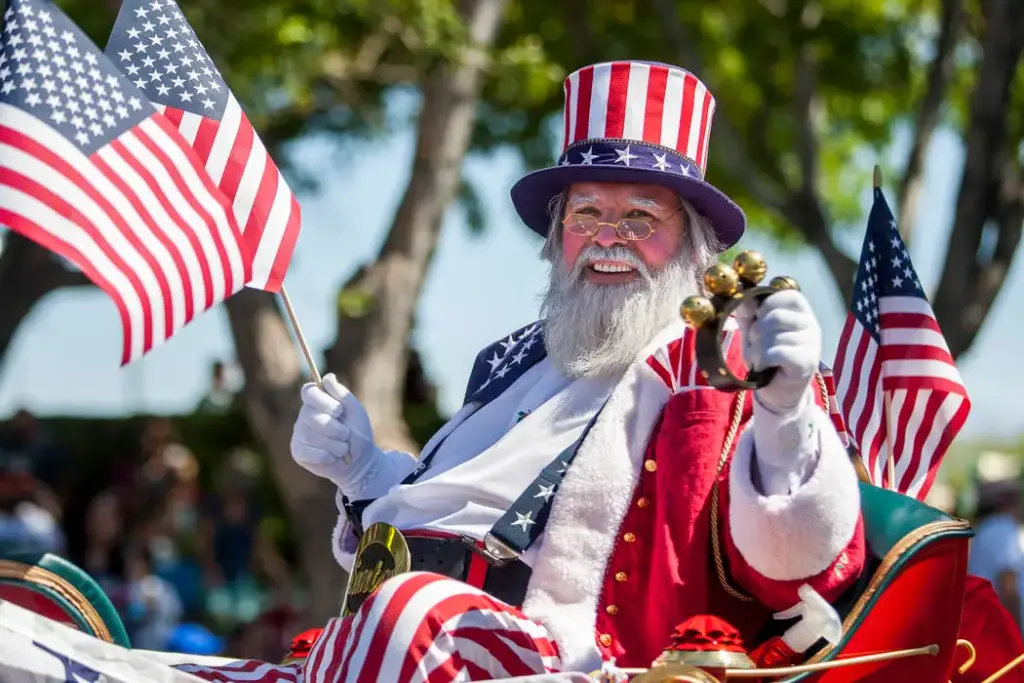 a fourth of July themed Santa Claus