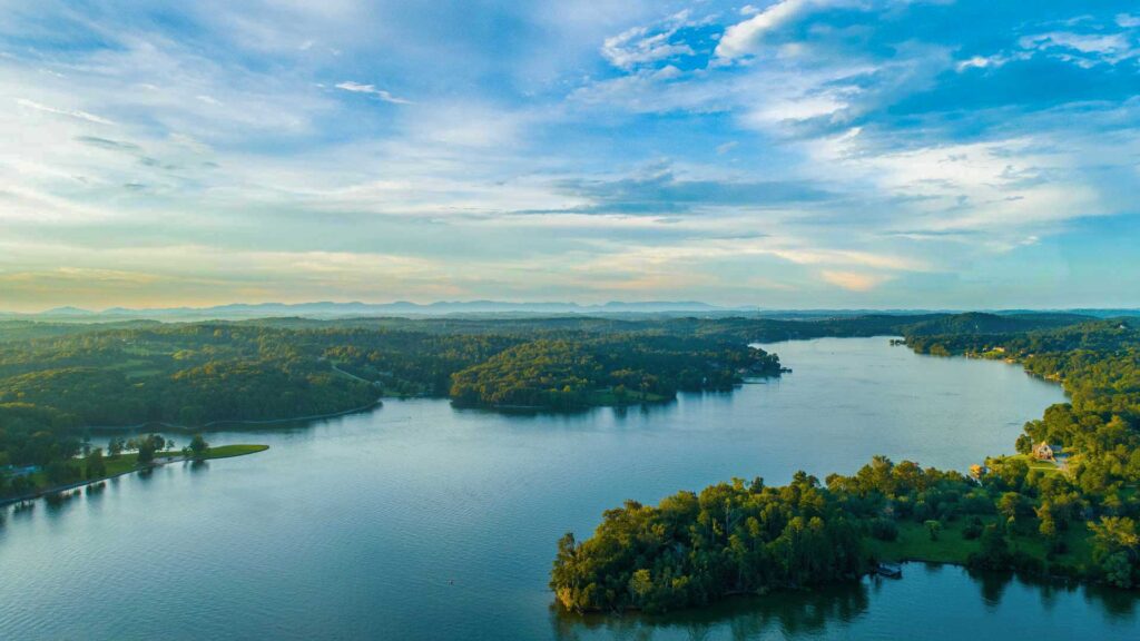 Fort Loudoun Lake aerial shot